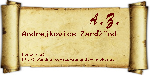 Andrejkovics Zaránd névjegykártya
